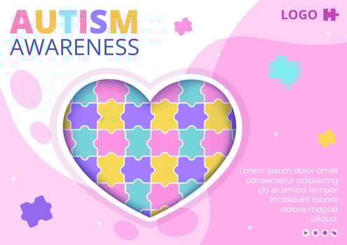 World Autism Awareness Day Brochure Template Flat Illustration Editable of Square Background Suitable for Social media or Greetings Card vector