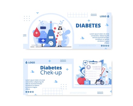 Diabetes Testing Banner Template Flat Design Illustration Editable of Square Background Suitable for Healthcare Social media or Greetings Card vector