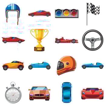Race icons set, cartoon style vector