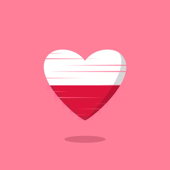 Poland flag shaped love illustration vector