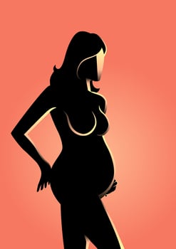 Pregnant woman illustration vector
