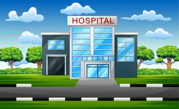 Hospital building exterior modern clinic view vector