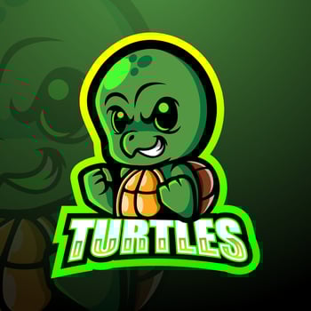 Turtle mascot esport logo design vector