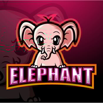 Elephant mascot esport logo design vector