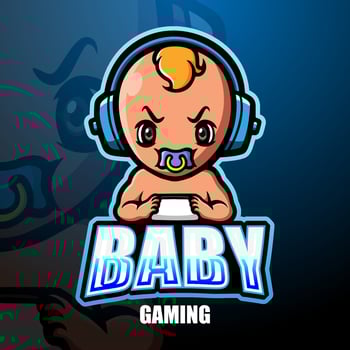 Baby gaming mascot esport logo design vector