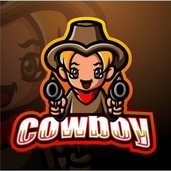 Cowboy mascot esport logo design vector