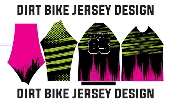Sublimation dirt bike jersey design illustration. jersey template front, back, collar and sleeves vector