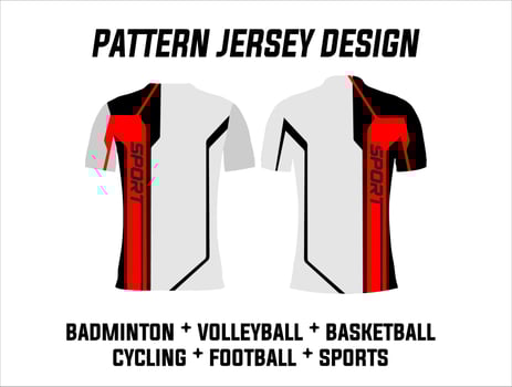 illustration of jersey printing design for football, volleyball, basketball, cycling, badminton and gaming sports teams vector