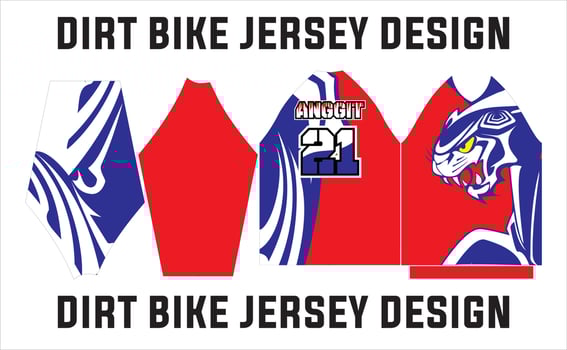 Sublimation dirt bike jersey design illustration. jersey template front, back, collar and sleeves vector