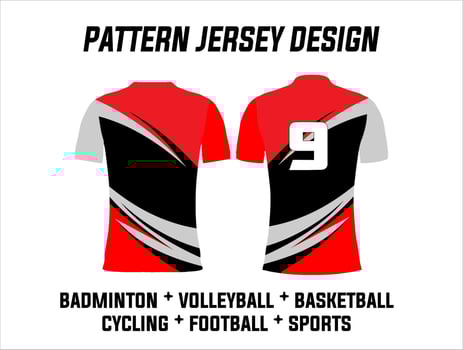 illustration of jersey printing design for football, volleyball, basketball, cycling, badminton and gaming sports teams vector