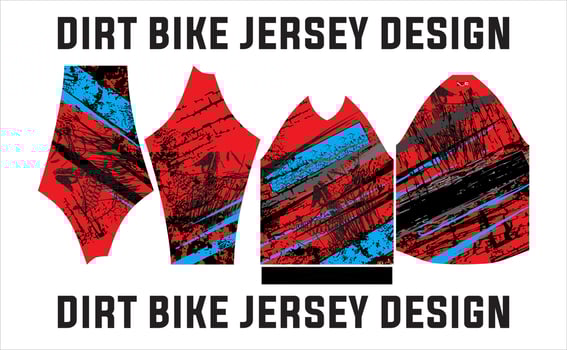 Sublimation dirt bike jersey design illustration. jersey template front, back, collar and sleeves vector