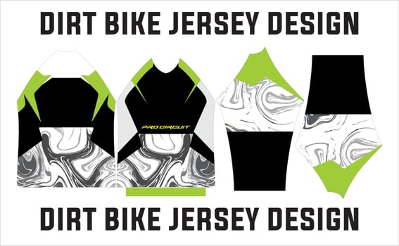 Sublimation dirt bike jersey design illustration. jersey template front, back, collar and sleeves vector