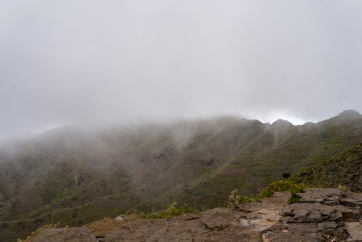 Clouds over the mountains on the island of Tenerife. photo