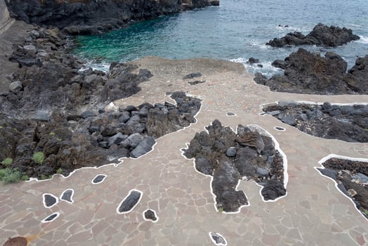 Coastline with stones on the island of Tenerife. photo