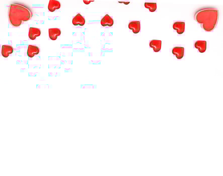 Valentine day background.Romantic valentine hearts on white background photo