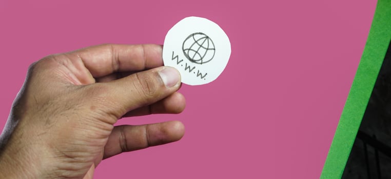 web icon in hand on isolated background photo