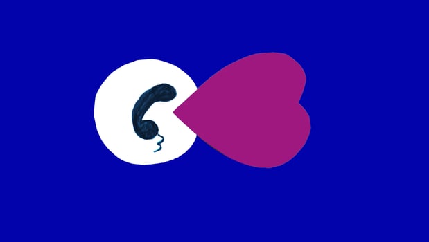 call with lover concept heart and call logo photo