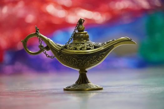 Charming genie aladdin's lamp photo