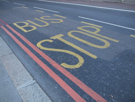 Bus stop sign photo
