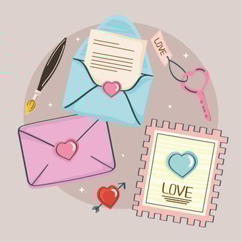 love doodle six icons vector