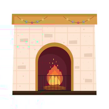 christmas lights in chimney vector