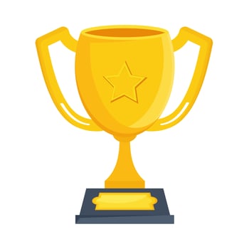 golden trophy cup award vector
