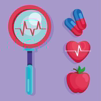 four health care icons vector