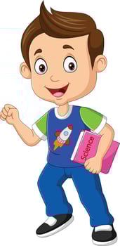 Cute little boy holding a book vector
