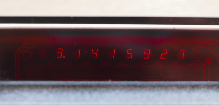 Pi constant on LCD photo