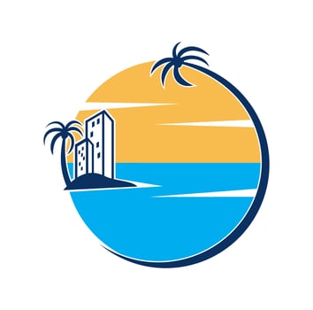 Resort landscape design illustration vector