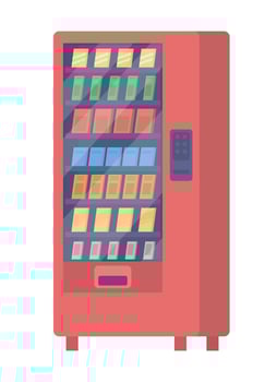 Vending machine with snacks semi flat color vector item