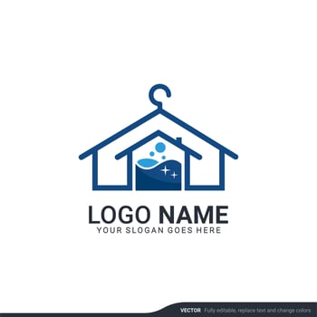 Modern laundry services logo design. Editable logo design vector