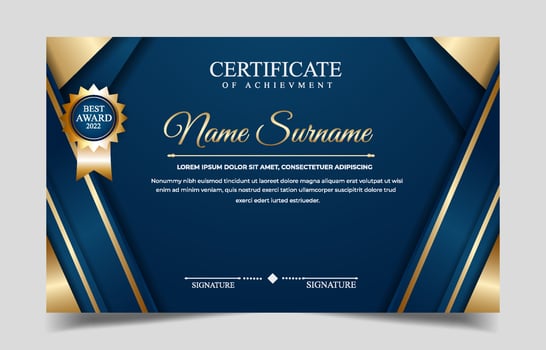Luxury Modern Certificate Template Design vector