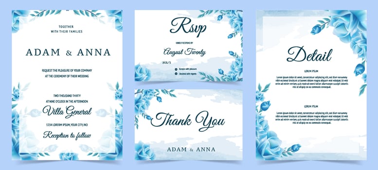 Floral Wedding Invitation Template vector