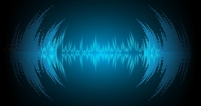 Sound waves oscillating dark light vector