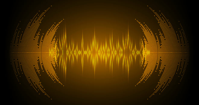 Sound waves oscillating dark light vector