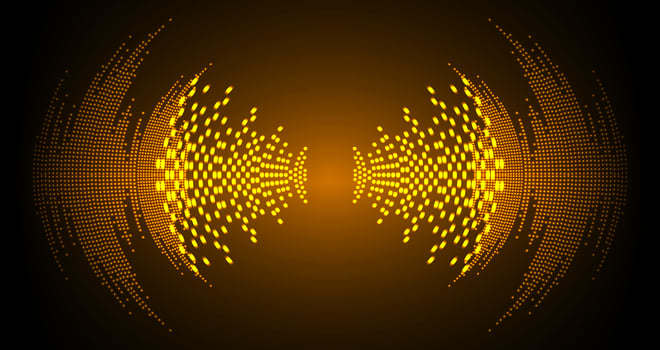 Sound waves oscillating dark light vector
