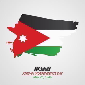 Happy Jordan independence day vector lllustration