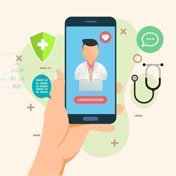 online doctor consultation vector illustration