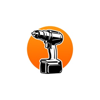 Power drill tool electric equipment vector isolated