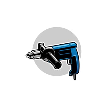 Power drill tool electric equipment vector isolated