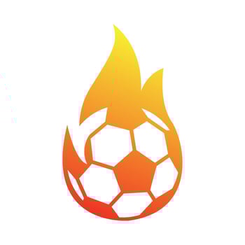 fire abstract with ball logo design vector icon symbol illustration