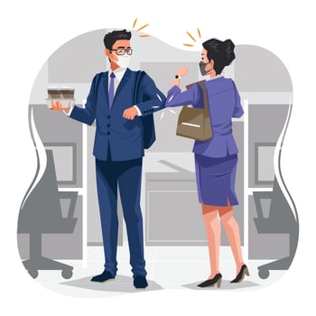 Back to Work in Office Concept with New Normal Protocol vector