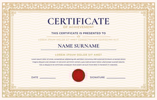 Certificate of Achievement Template vector