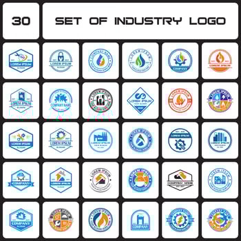 a set of industry logo , a set of construction logo vector