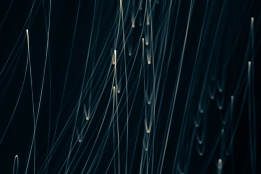 Horizontal navy blue abstract digital banner with light lines. photo