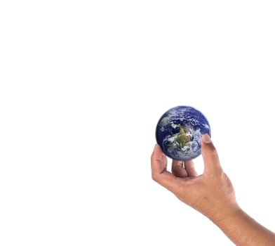 holding a glowing earth globe, element global by nasa photo