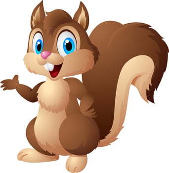 funny cartoon squirrel vector
