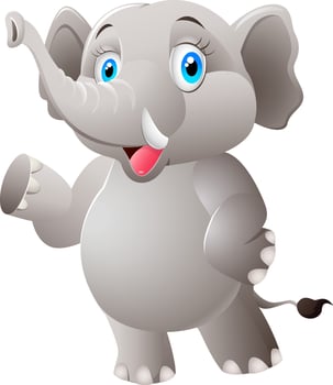 cute cartoon elephant vector