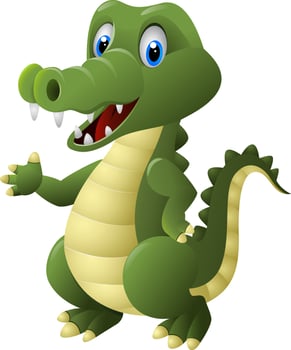 Cute cartoon crocodile waving vector